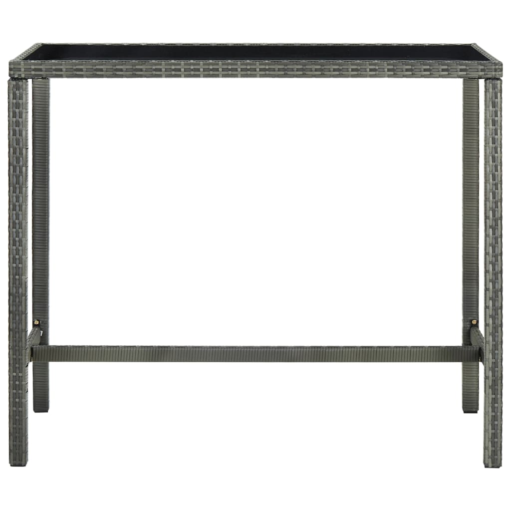 vidaXL 9-tlg. Gartenbar-Set mit Kissen Poly Rattan Grau