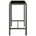 vidaXL 9-tlg. Gartenbar-Set mit Kissen Poly Rattan Grau