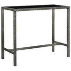 vidaXL 7-tlg. Gartenbar-Set Poly Rattan Grau