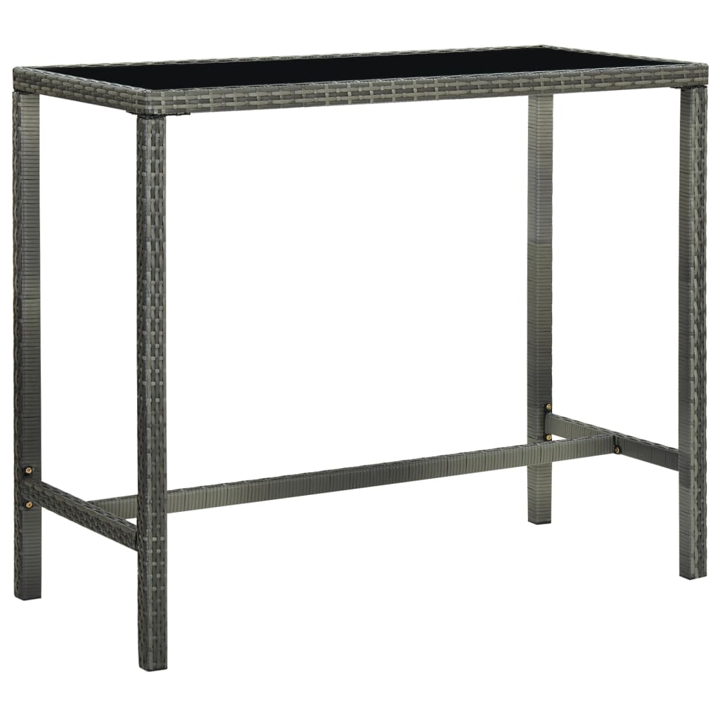 vidaXL 7-tlg. Gartenbar-Set Poly Rattan Grau