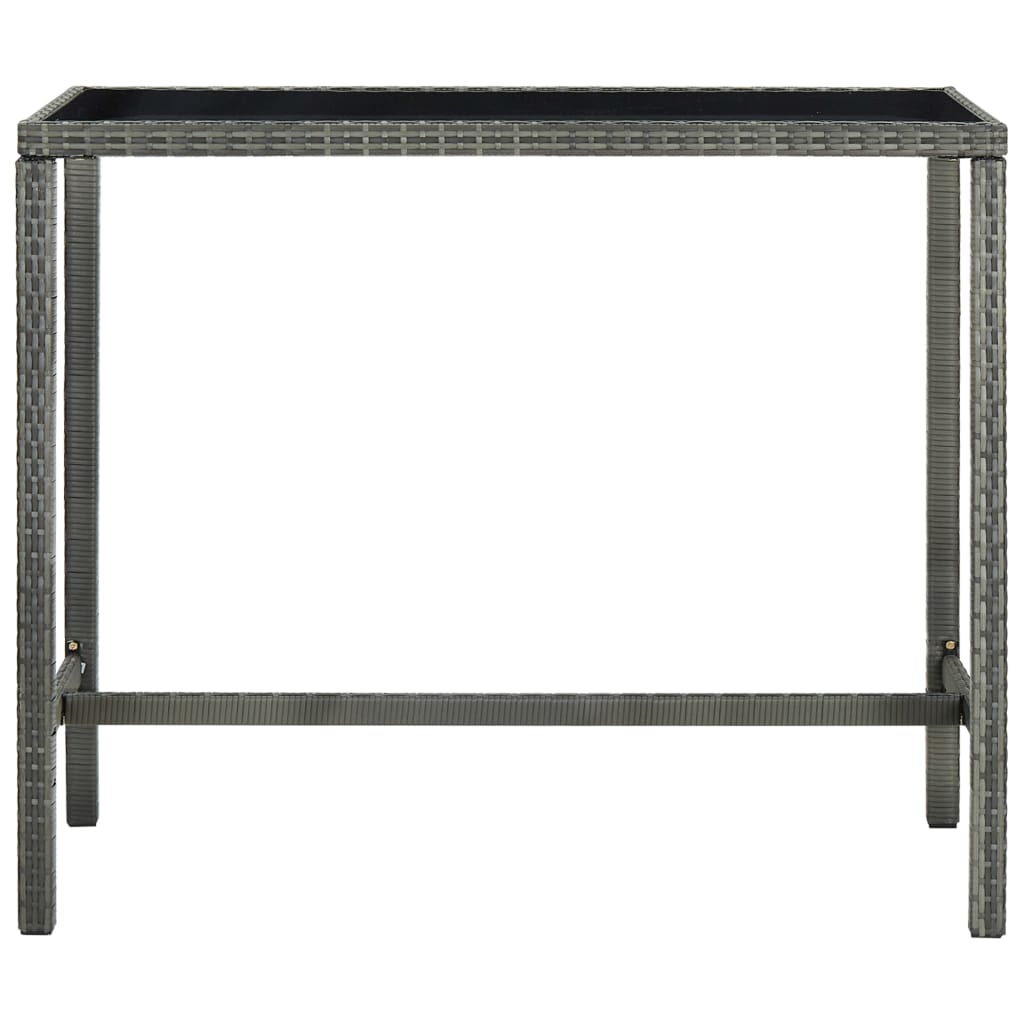 vidaXL 7-tlg. Gartenbar-Set Poly Rattan Grau