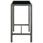 vidaXL 7-tlg. Gartenbar-Set Poly Rattan Grau