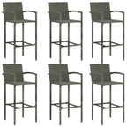 vidaXL 7-tlg. Gartenbar-Set Poly Rattan Grau