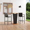vidaXL 3-tlg. Gartenbar-Set Schwarz