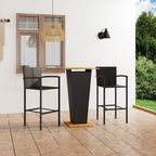 vidaXL 3-tlg. Gartenbar-Set Schwarz