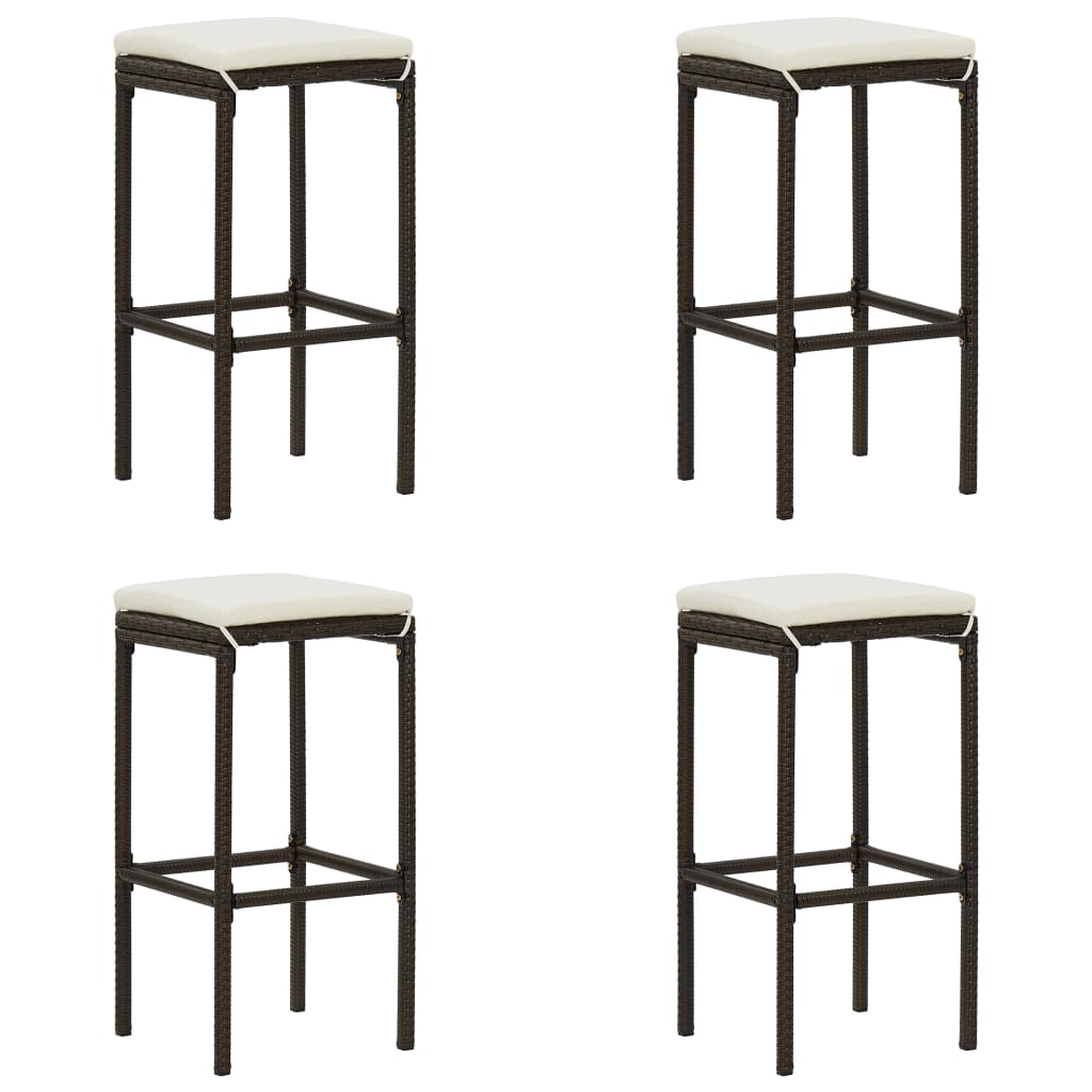 vidaXL 5-tlg. Gartenbar-Set mit Kissen Braun