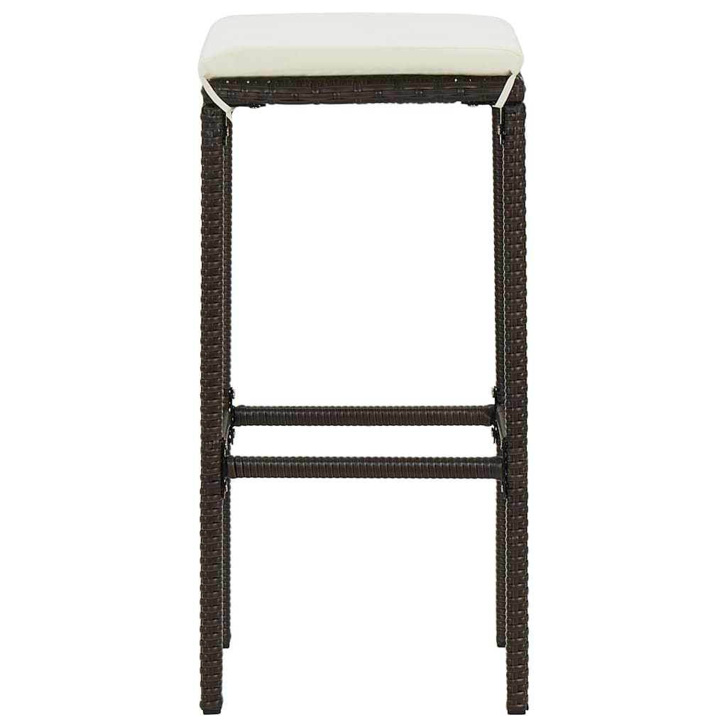 vidaXL 5-tlg. Gartenbar-Set mit Kissen Braun