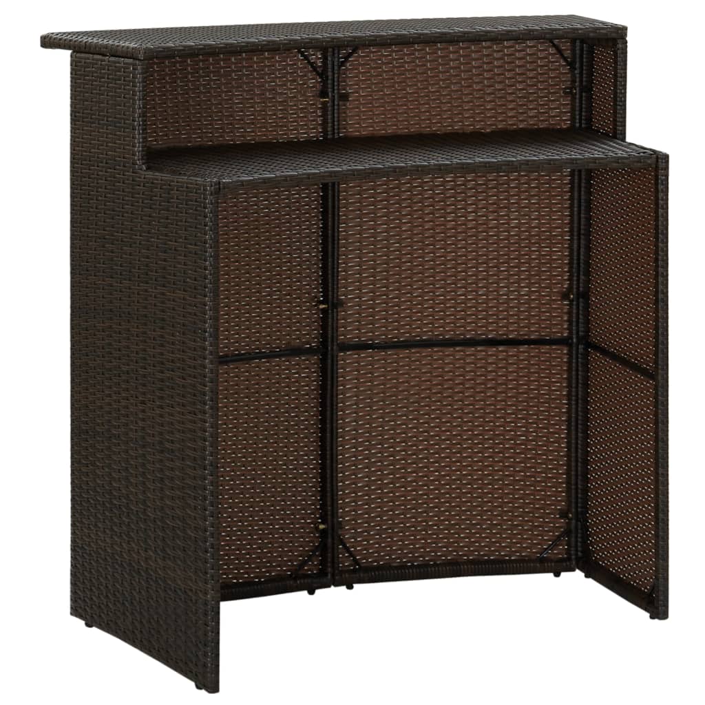 vidaXL 5-tlg. Gartenbar-Set mit Kissen Braun