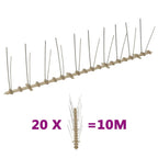 vidaXL 20-tlg. Vogelabwehr-Spikes-Set 10 m Kunststoff 2-reihig