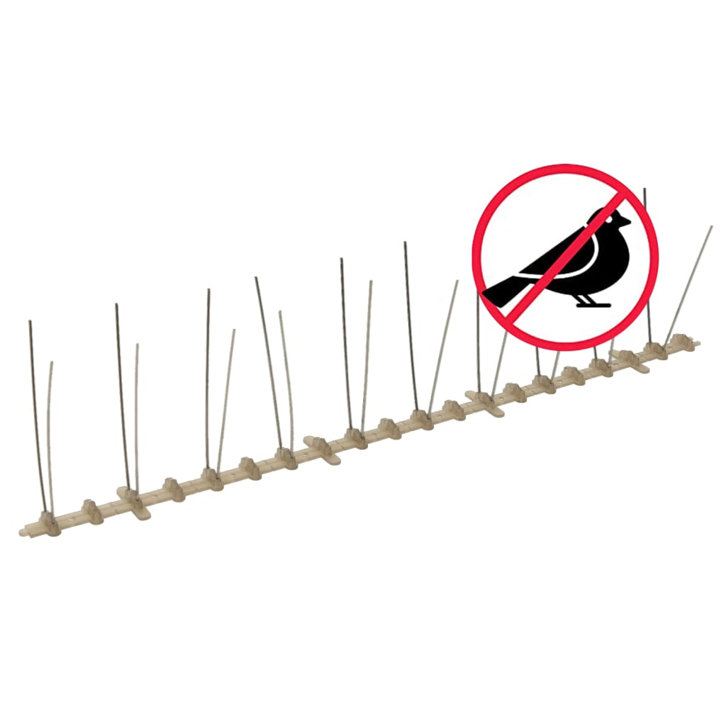 vidaXL 20-tlg. Vogelabwehr-Spikes-Set 10 m Kunststoff 2-reihig