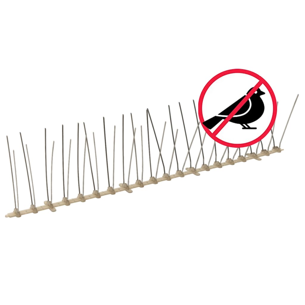 vidaXL 20-tlg. Vogelabwehr-Spikes-Set 10 m Kunststoff 4-reihig