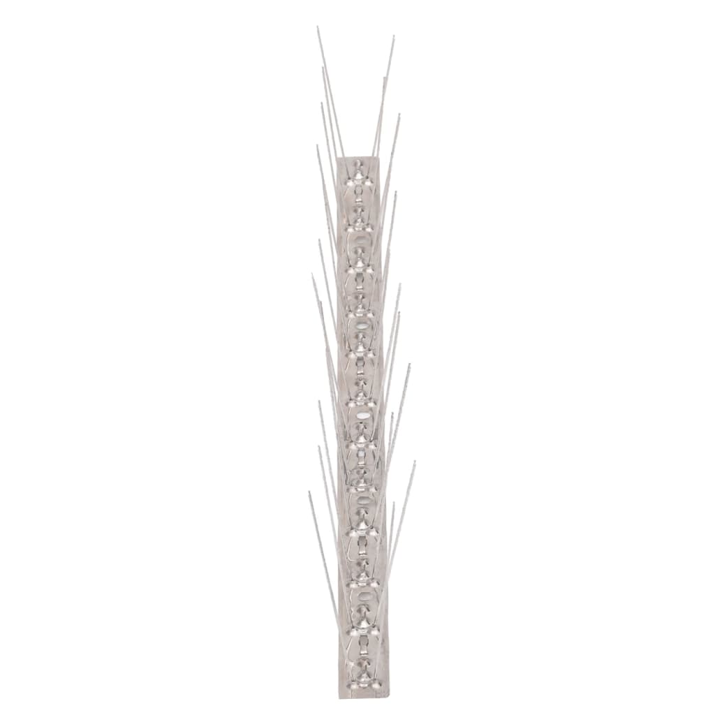 vidaXL 20-tlg. Taubenabwehr Spikes-Set Edelstahl 10 m 2-reihig