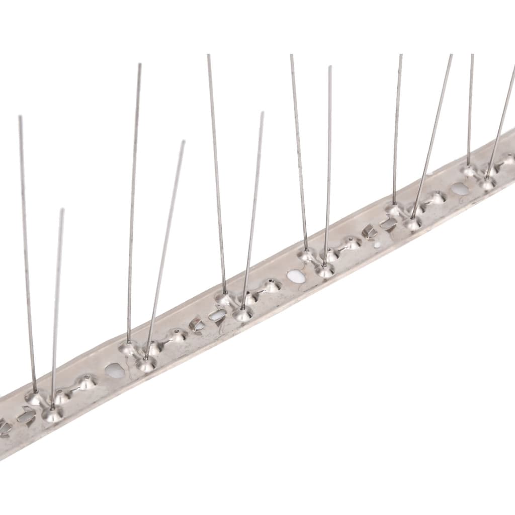 vidaXL 20-tlg. Taubenabwehr Spikes-Set Edelstahl 10 m 2-reihig