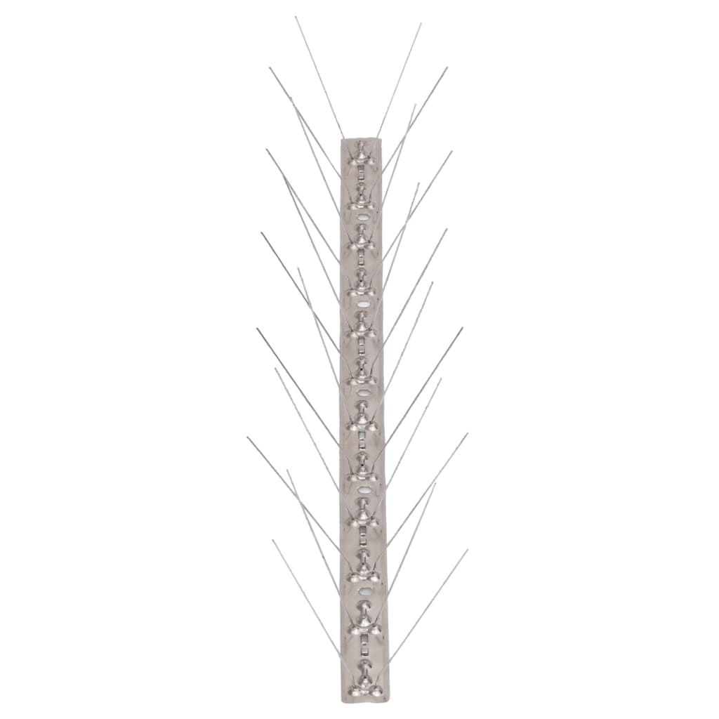 vidaXL 20-tlg. Taubenabwehr Spikes-Set Edelstahl 10 m 4-reihig