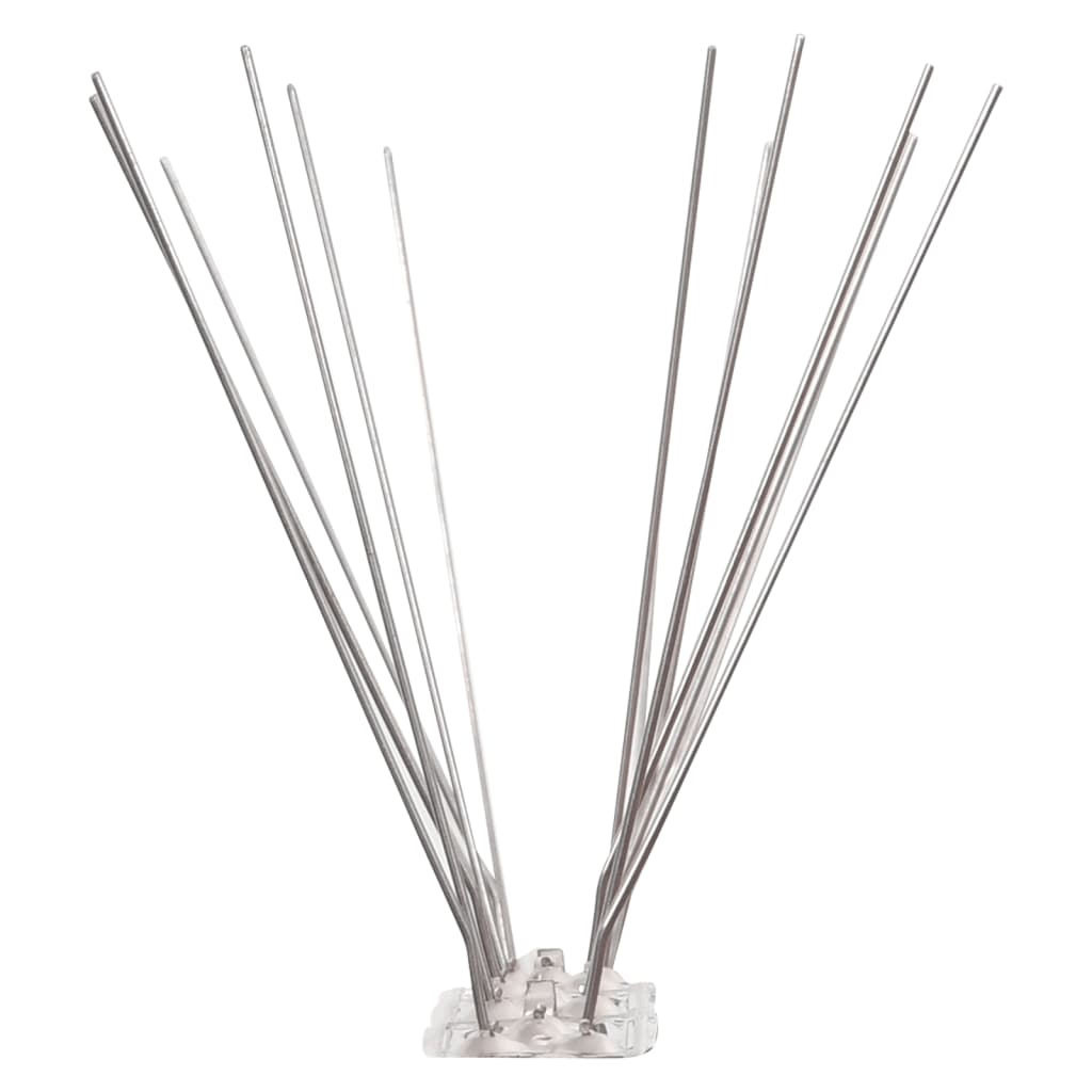 vidaXL 20-tlg. Taubenabwehr Spikes-Set Edelstahl 10 m 4-reihig