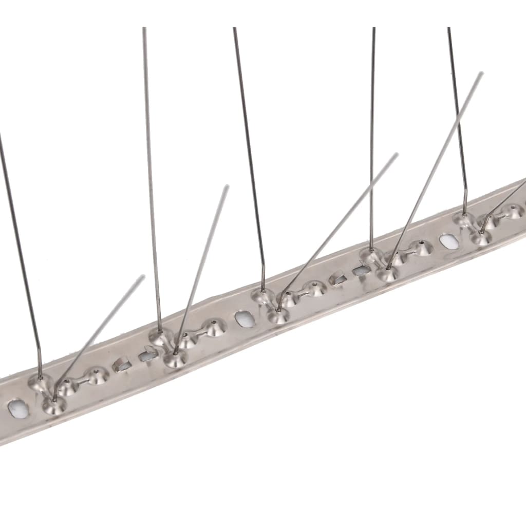 vidaXL 20-tlg. Taubenabwehr Spikes-Set Edelstahl 10 m 4-reihig