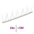 vidaXL 10-tlg. Taubenabwehr Spikes-Set Edelstahl 5 m 5-reihig