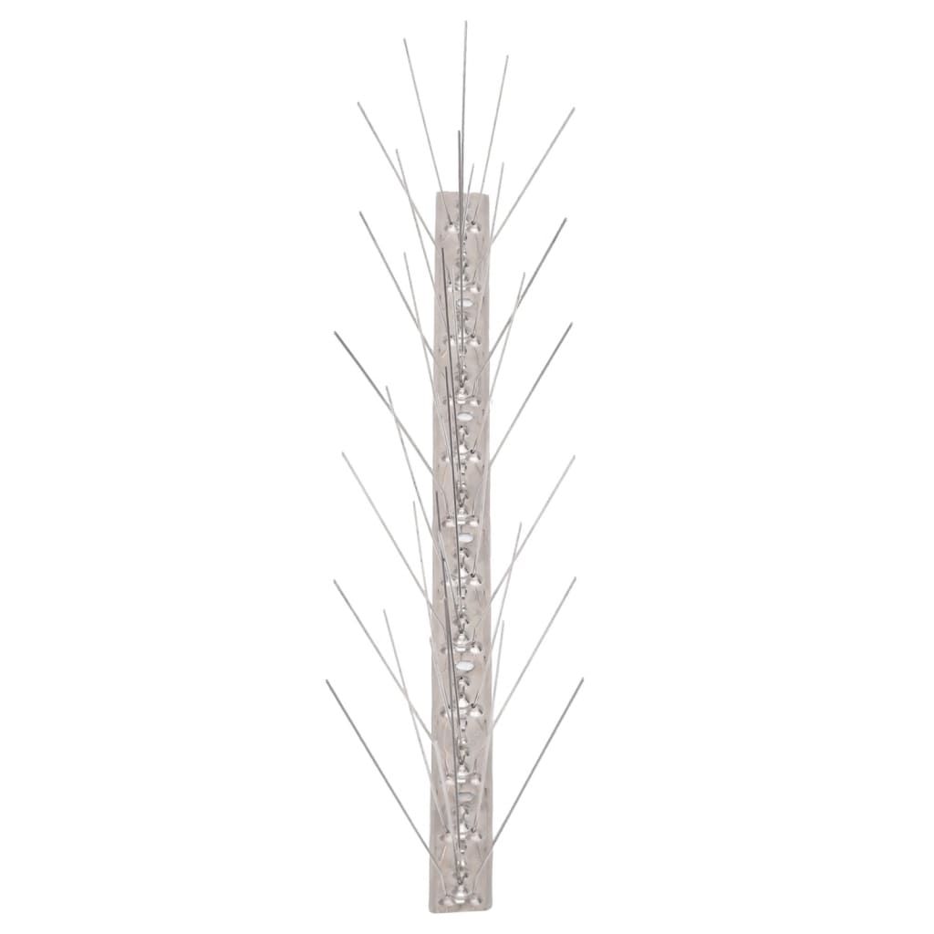 vidaXL 10-tlg. Taubenabwehr Spikes-Set Edelstahl 5 m 5-reihig