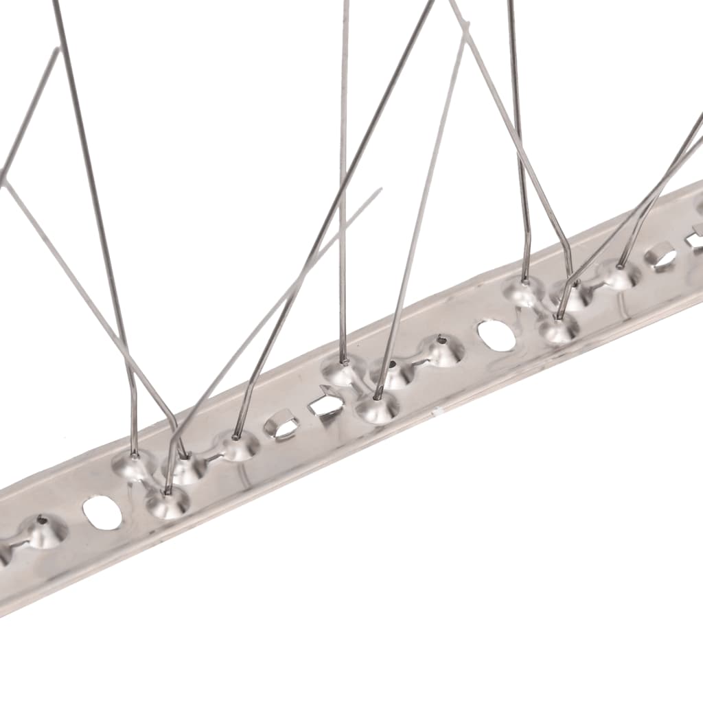 vidaXL 20-tlg. Taubenabwehr Spikes-Set Edelstahl 10 m 5-reihig