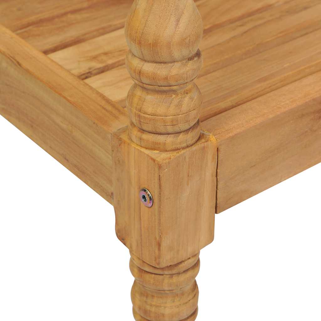 vidaXL Batavia-Gartenbank mit Grauem Kissen Teak Massivholz