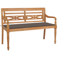 vidaXL Batavia-Gartenbank mit Taupe Kissen Teak Massivholz