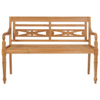 vidaXL Batavia-Gartenbank mit Taupe Kissen Teak Massivholz