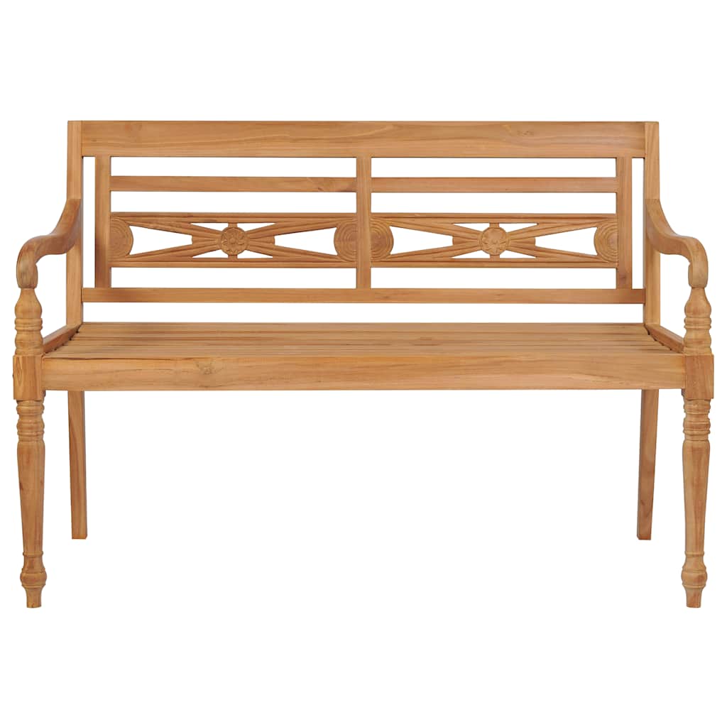 vidaXL Batavia-Gartenbank mit Taupe Kissen Teak Massivholz