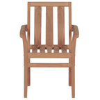 vidaXL Gartenstühle 2 Stk. mit Cremeweißen Kissen Teak Massivholz
