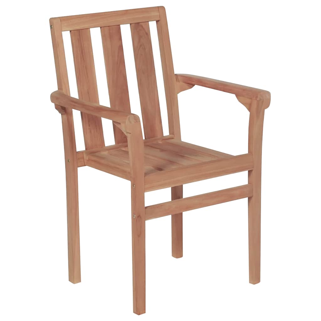 vidaXL Gartenstühle 2 Stk. mit Beige Kissen Teak Massivholz