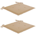 vidaXL Gartenstühle 2 Stk. mit Beige Kissen Teak Massivholz