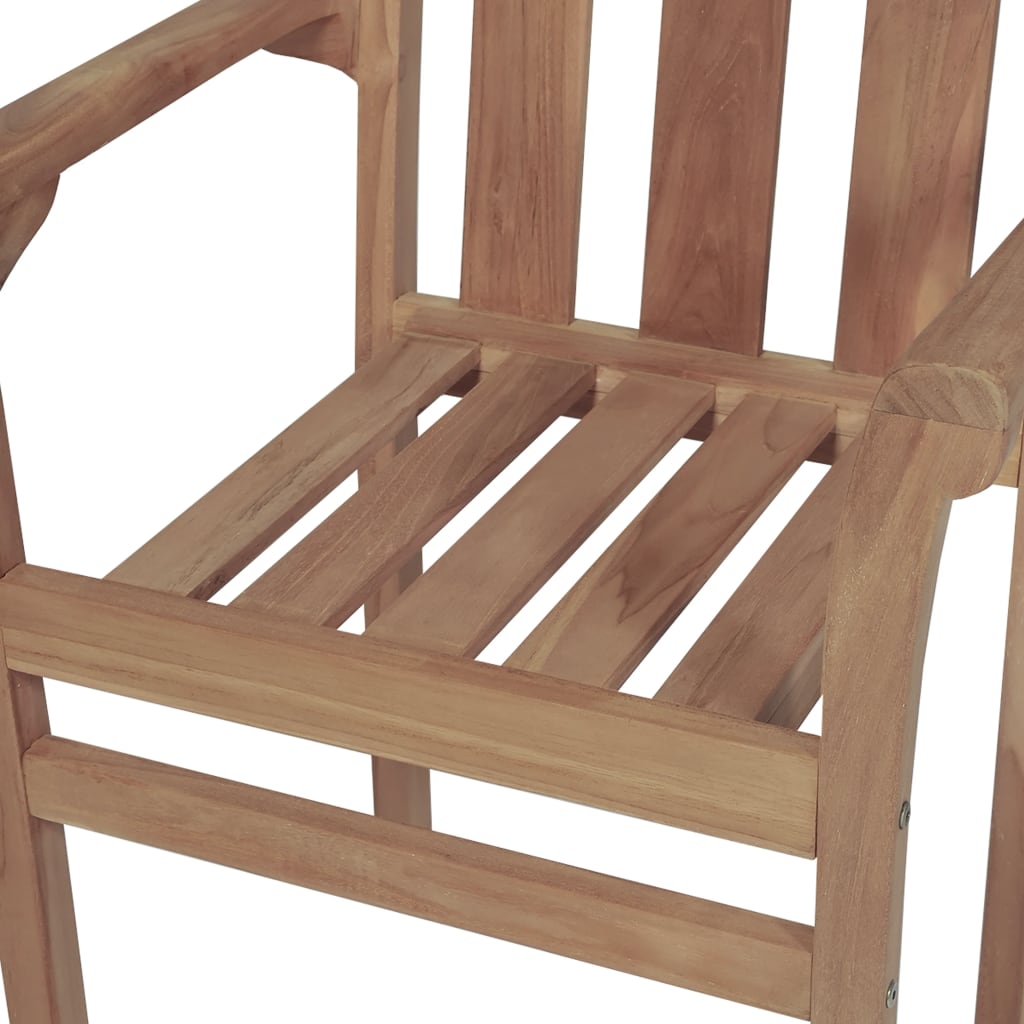 vidaXL Gartenstühle 2 Stk. mit Grünen Kissen Teak Massivholz