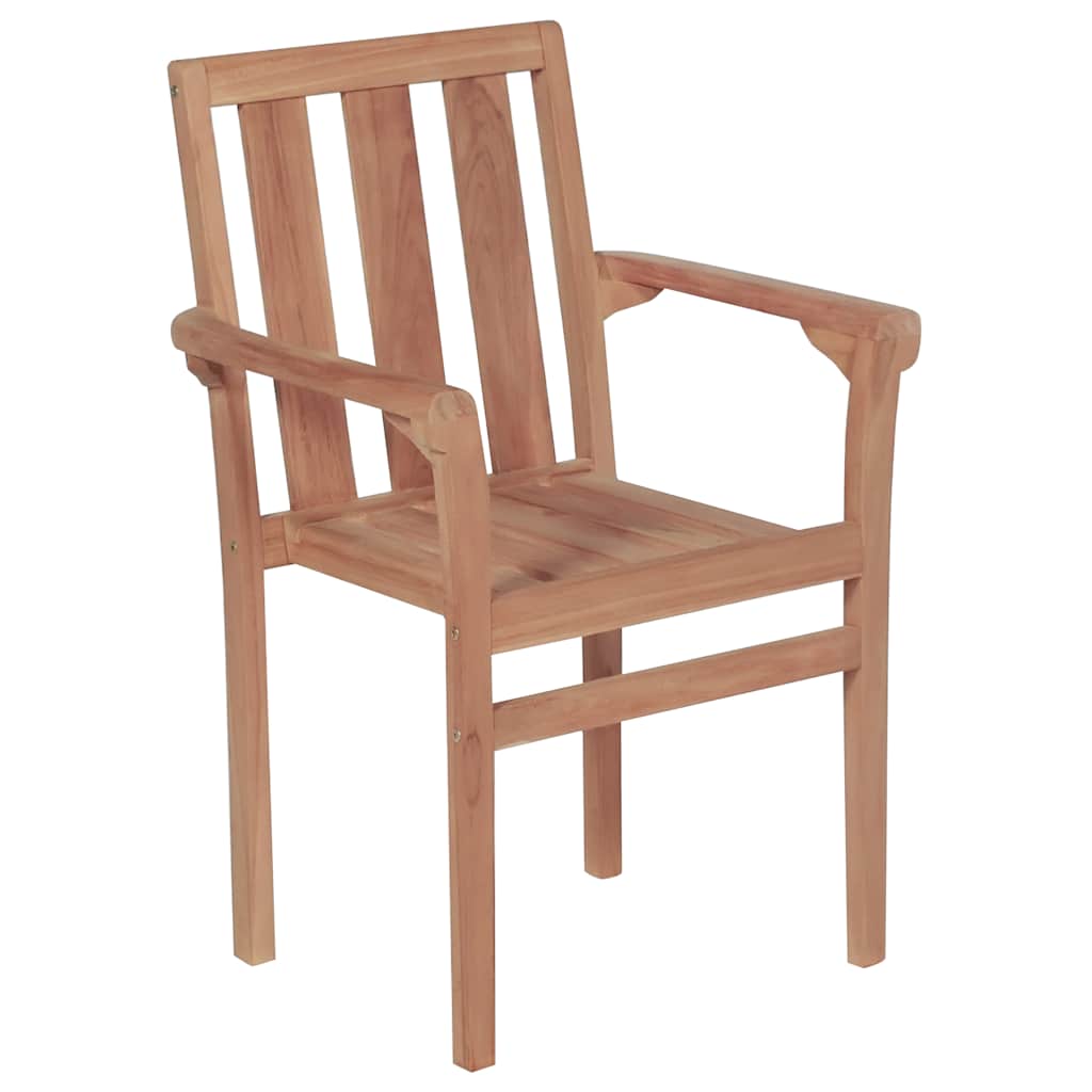 vidaXL Gartenstühle 2 Stk. mit Schwarzen Kissen Teak Massivholz
