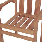 vidaXL Gartenstühle 2 Stk. Graue Karomuster-Kissen Massivholz Teak
