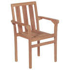 vidaXL Gartenstühle 2 Stk. mit Grünen Kissen Massivholz Teak