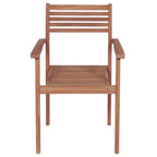vidaXL Gartenstühle 2 Stk. mit Roten Kissen Massivholz Teak
