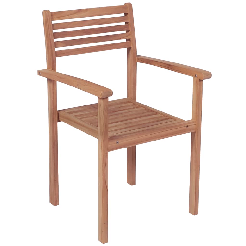 vidaXL Gartenstühle 2 Stk. mit Roten Kissen Massivholz Teak