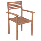 vidaXL Gartenstühle 2 Stk. mit Schwarzen Kissen Massivholz Teak