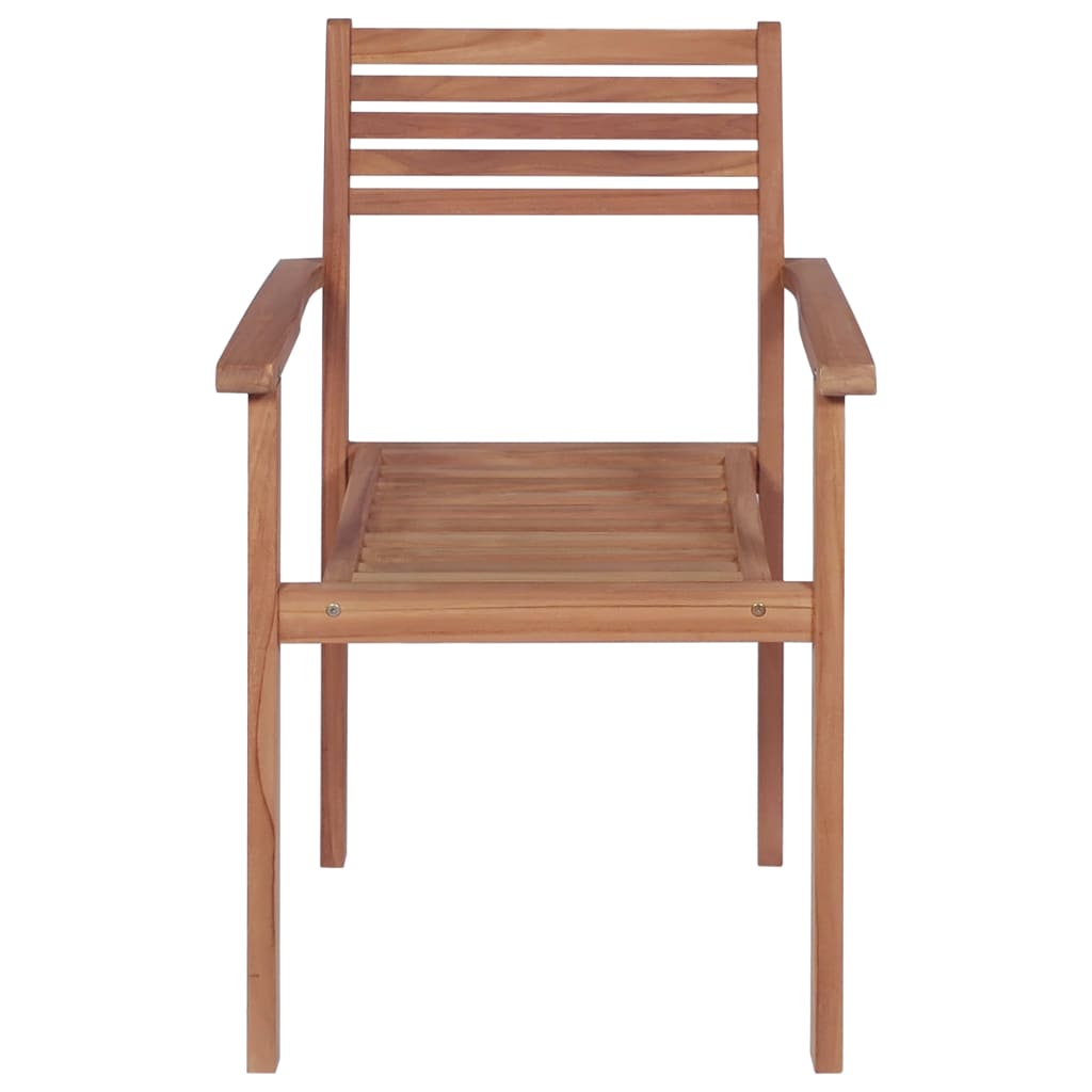 vidaXL Gartenstühle 2 Stk. mit Schwarzen Kissen Massivholz Teak