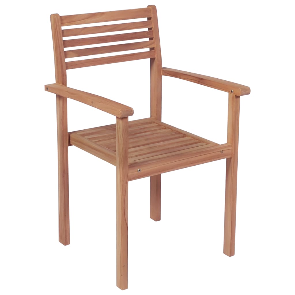 vidaXL Gartenstühle 2 Stk. mit Blauen Kissen Massivholz Teak