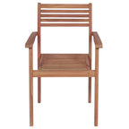 vidaXL Gartenstühle 4 Stk. mit Anthrazit Kissen Massivholz Teak