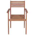 vidaXL Gartenstühle 4 Stk. mit Grauen Kissen Massivholz Teak