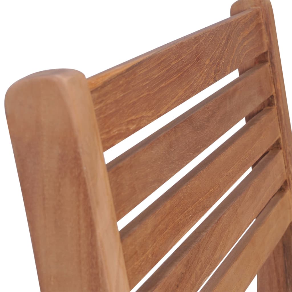vidaXL Gartenstühle 4 Stk. mit Grauen Kissen Massivholz Teak