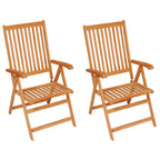 vidaXL Gartenstühle 2 Stk. mit Cremeweißen Auflagen Massivholz Teak