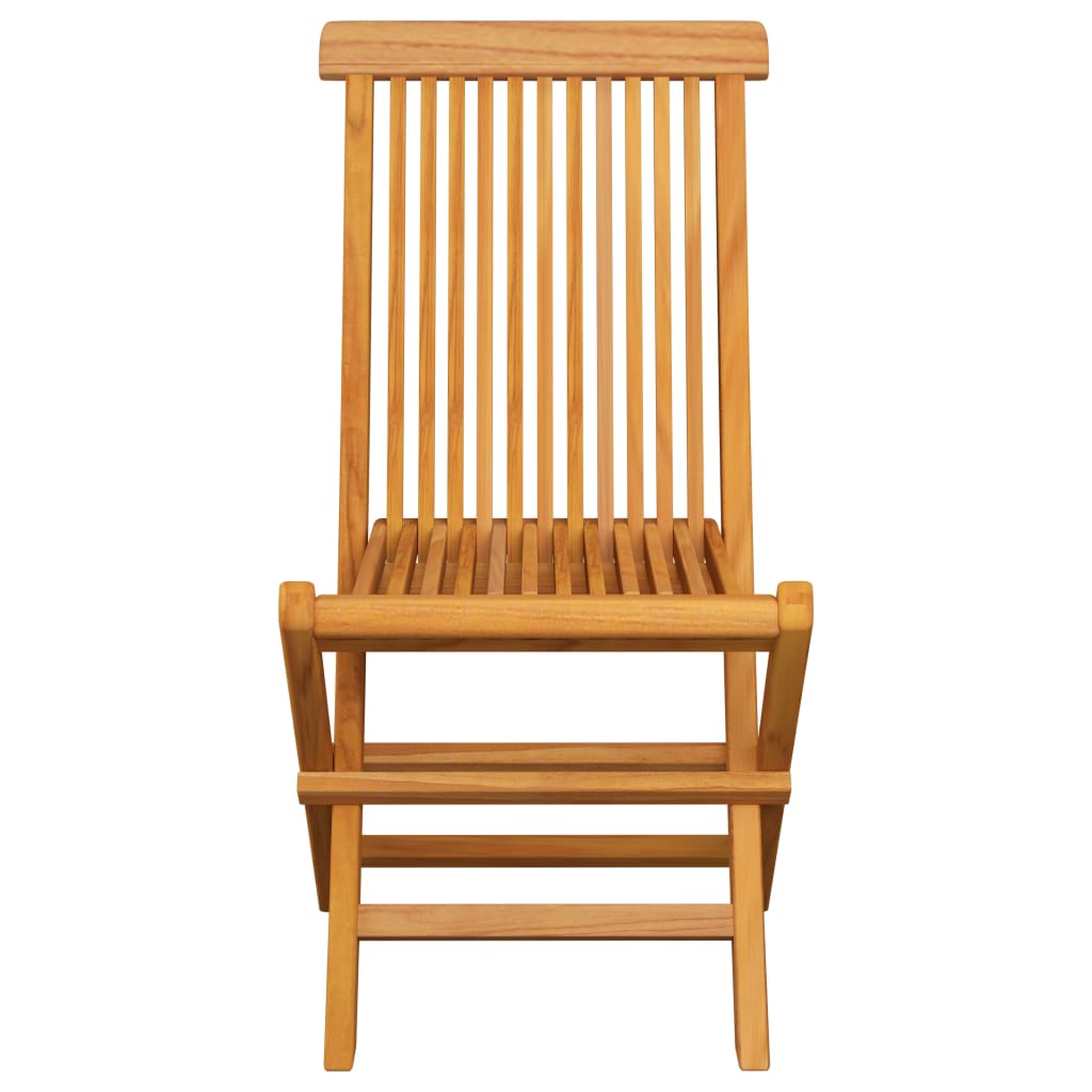 vidaXL Gartenstühle mit Grünen Kissen 2 Stk. Massivholz Teak