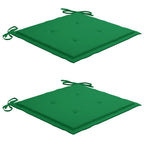 vidaXL Gartenstühle mit Grünen Kissen 2 Stk. Massivholz Teak