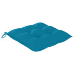 vidaXL Gartenstühle mit Hellblauen Kissen 3 Stk. Massivholz Teak