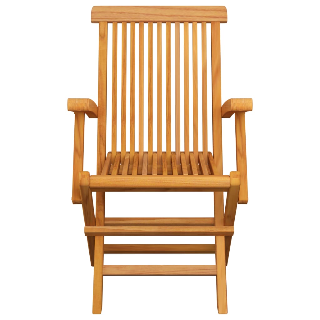 vidaXL Gartenstühle Graue Karomuster-Kissen 6 Stk. Massivholz Teak