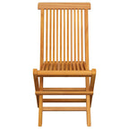vidaXL Gartenstühle mit Grauen Kissen 4 Stk. Teak Massivholz