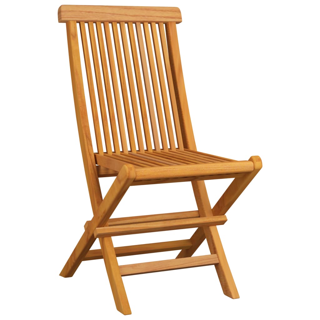 vidaXL Gartenstühle mit Cremeweißen Kissen 4 Stk. Massivholz Teak