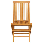 vidaXL Gartenstühle mit Blauen Kissen 4 Stk. Massivholz Teak